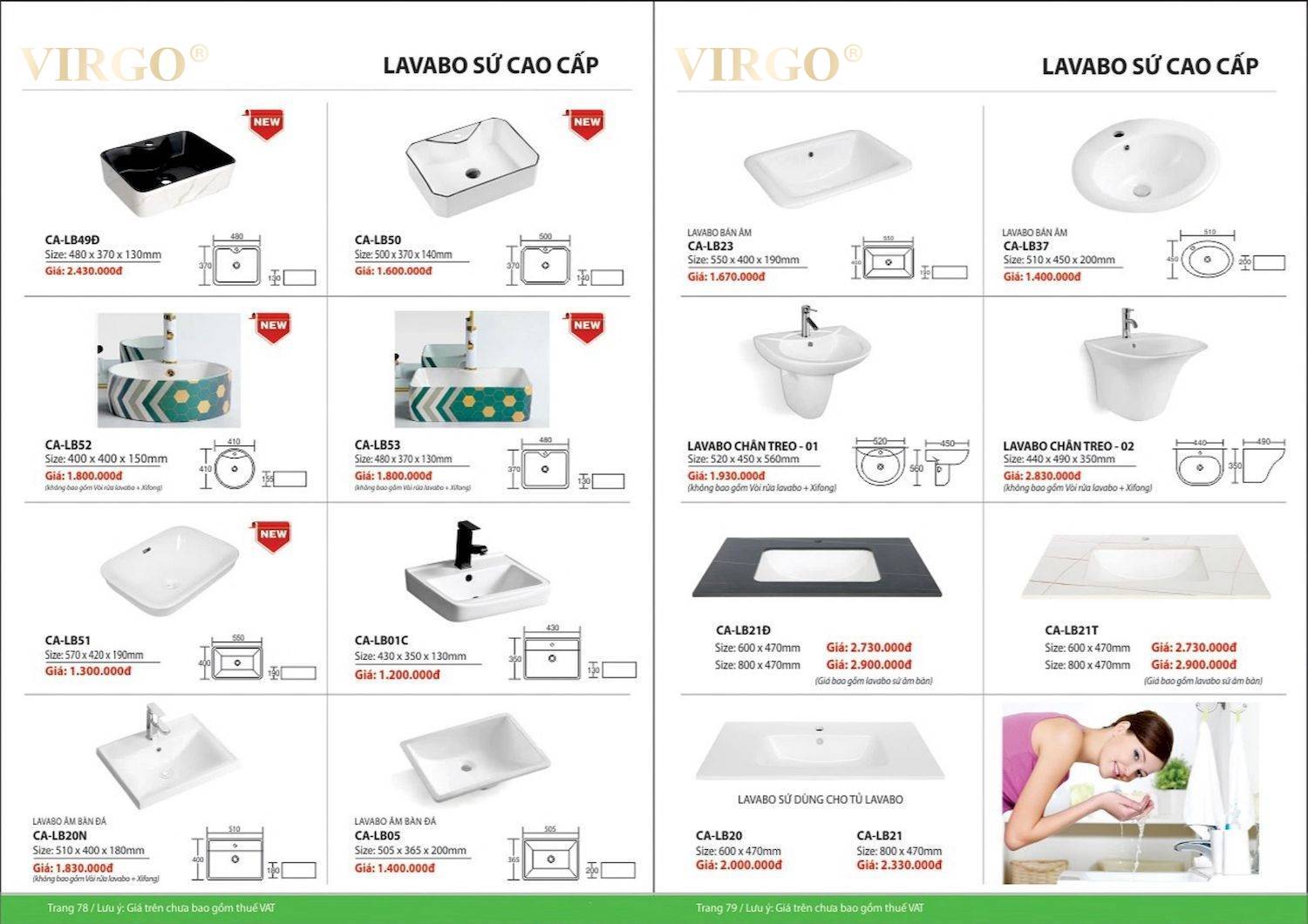 Catalogue và bảng giá Thiết bị vệ sinh VIRGO mới nhất /Page 40